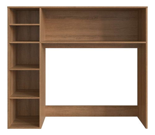 Conjunto De Armário Multiuso Com Mesa Dobrável Beto 3 Pt ... Cor Mel