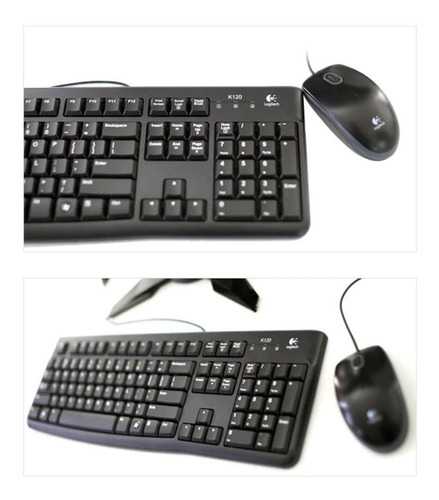 Kit Teclado Y Mouse Con Cable Mk120 Logi