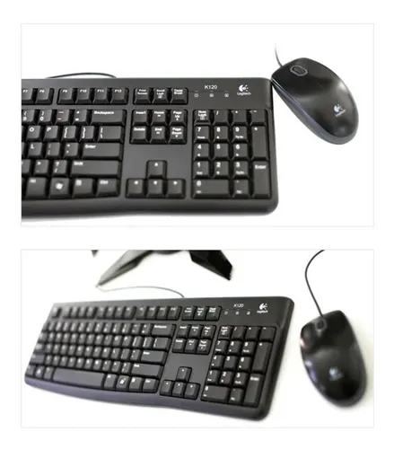 Kit Teclado Y Mouse Con Cable Mk120 Logi
