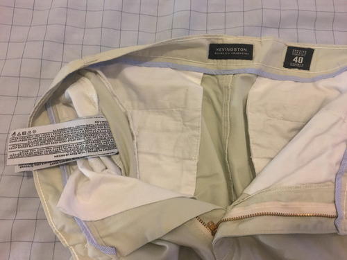 Pantalon Kevingston Gabardina Color Beige Claro Talle 40