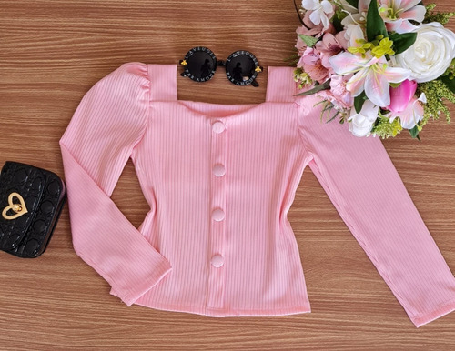 Imagem 3 de 8 de Roupa Infantil Blusa Menina Manga Princesa Minidiva Novidade