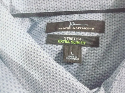 Camisa Marc Anthony Color Azul Talla L Stretch Extra Slimfit | Envío gratis