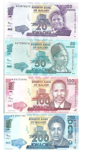 Malawi: Lote 4 Billetes Año 2012 ¡sin Circular!