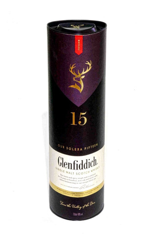 Caja Tubo Vacía De Colección De Whisky Glenfiddish 15 Years