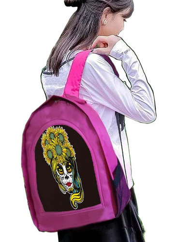 Mochila Escolar Urbana Calavera Mexicana Diseño 162