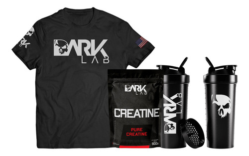 Creatina Pura 500g + Camiseta G + Coqueteleira 700ml Sabor Sem Sabor