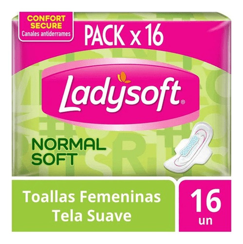 Toalla Femenina Ladysoft Normal Suav 16unid Pack 6 Paq.