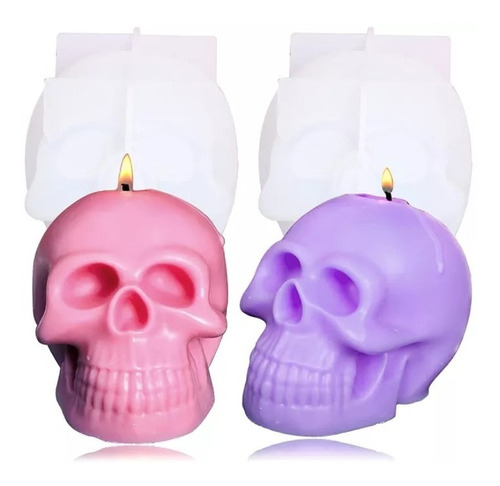 Molde Silicón Calavera Cráneo 3d Velas Resina Chocolate