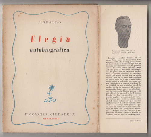 1949 Jesualdo Sosa Elegia Autobiografica C/ Dedicatoria Raro