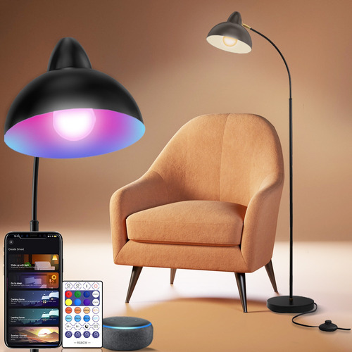 Lámpara De Piso Moderna Wifi Rgb Led Alexa Control Por App