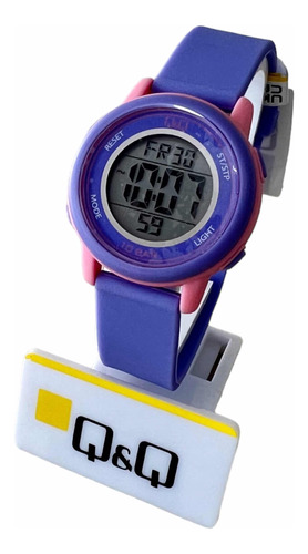 Reloj Silicona Violeta Sumergible M208j Q&q Digital