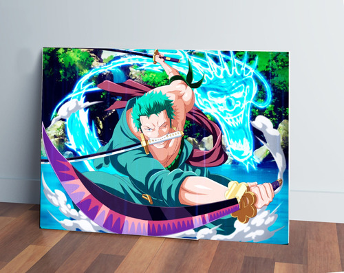 Cuadro 242 One Piece, Roronoa Zoro 50x70 Mdf Memoestampados