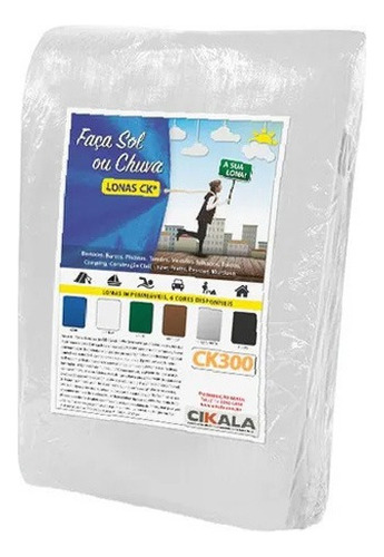 Lona Plástica Multiuso Reforçada Piscina 6x2 Mt - 4 Cores Cor Branco