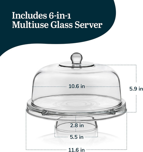 Soporte Para Tartas 6 En 1 Libbey Selene, Ponchera, Espacio
