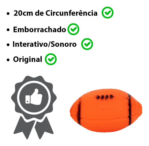 Imagem 5 de 7 de Brinquedo Caes Interativo Futebol Americano Cachorro Sonoro