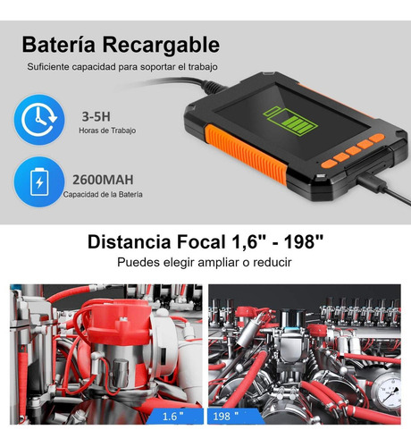 Imagen 2 de 5 de Cámara De Inspección Endoscópica 1080p 4,3hd 2-5mts