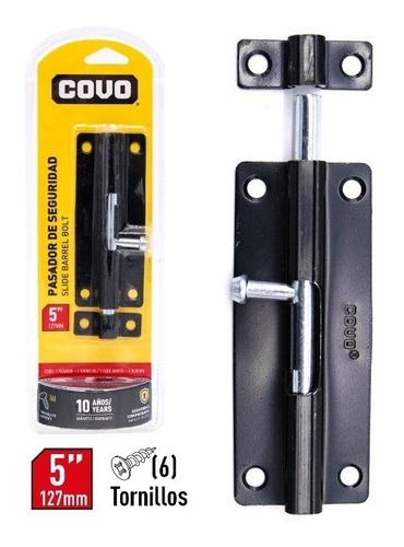 Pasador De Seguridad 5 Para Puertas Y Ventanas Covo Pack X 2
