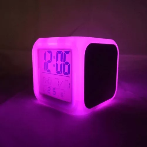 Reloj Despertador Digital Cambia Color Sublimable