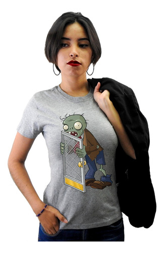 Playera Alfa Gris Plantas Vs Zombies Portero Pvz