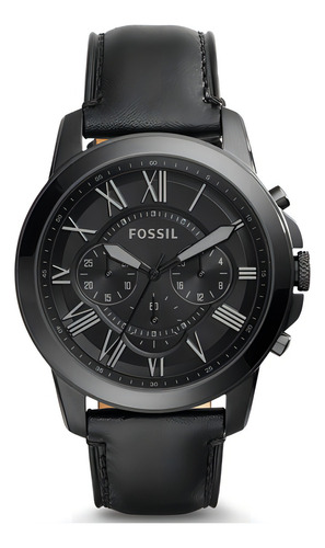 Reloj Fossil Grant FS5132 Hombre Color negro plateado Resistente al agua