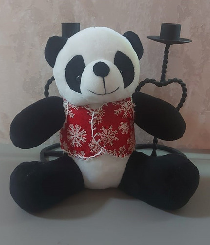 Ursinho Panda 22cm Pelúcia Urso Com Roupa De Natal Natalino