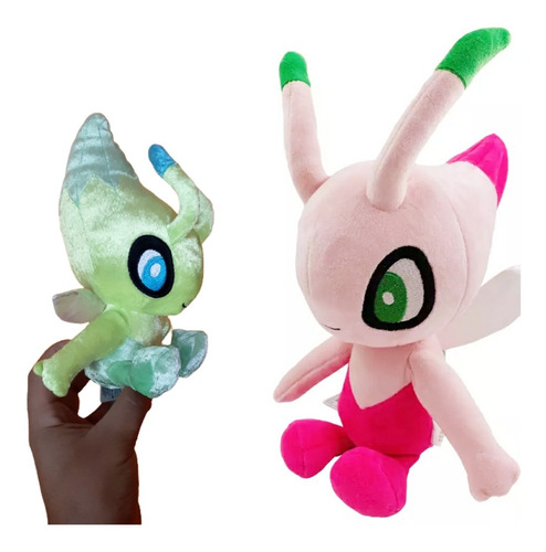 Celebi 20 Cm Y Celebi Shiny 25 Cm Set De 2 Peluches Pokémon 