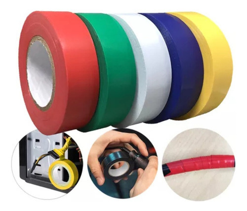Fitas Isolantes Adesivas 18mm X 20m Kit Com 6 Un