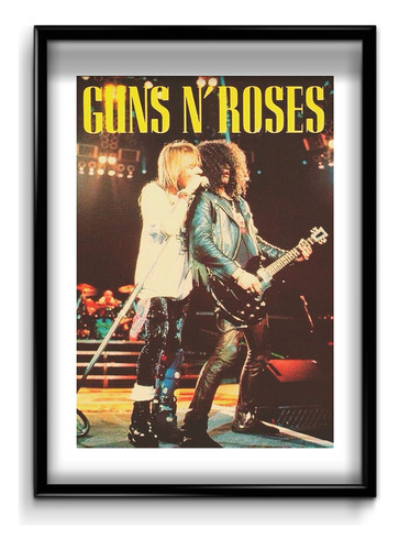 Cuadro Guns N Roses En Vivo 1992 30x40 (marco+lámina+vidrio)