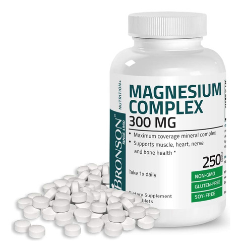 Magnesio Complex 300 Mg Cobertura Maxima Bronson 250 Tab