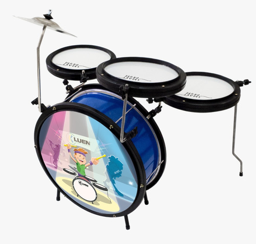 Bateria Infantil Completa Luen Smart Drum Azul - Oferta