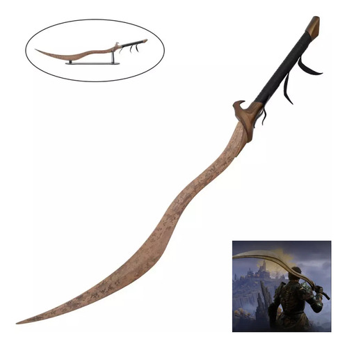 Espada Elden Ring Bloodhounds Fang Em Aço Com Suporte 82 Cm