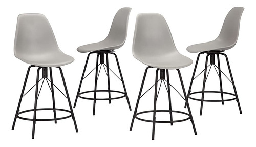 Changjie Furniture Juego De 4 Taburetes De Bar Giratorios De