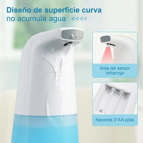 Dispensador Automático Gel Jabón Espuma Sensor Infrarrojo Blanco