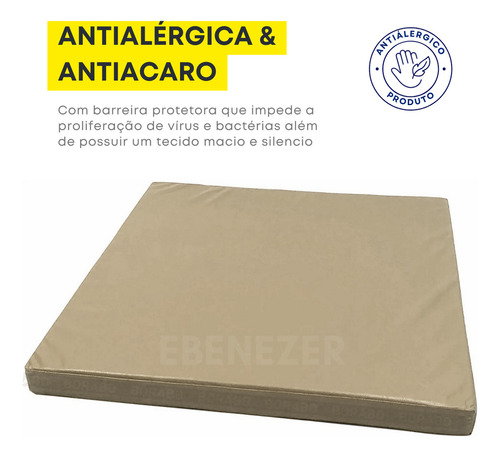 Protetor De Colchão Lençol King Impermeável Antimofo Hospitalar Antialérgico Macio E Silencioso Bege