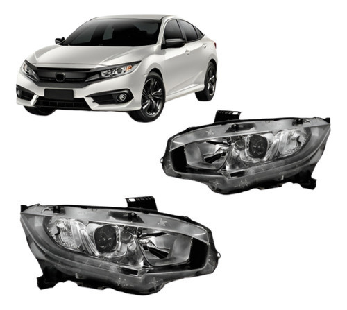 Par Farol Civic 2016 2017 2018 19 2020 Com Led Para Honda
