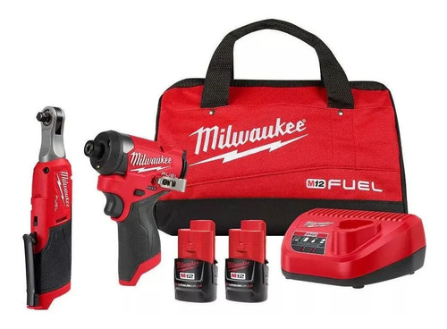 Trinquete Y Atornillador M12 Fuel Milwaukee - E.o. Color Rojo