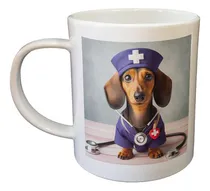 Comprar Taza Plastico Perro Salchicha Medico Enfermera Salud