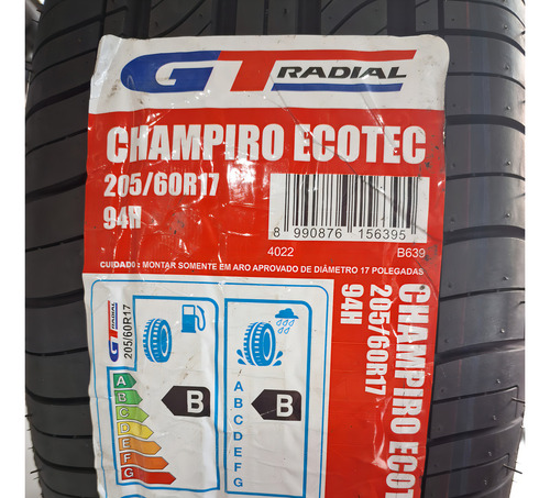 Pneu 205/60r17 Gtr Champiro Ecotec 94h Índice De Velocidade H
