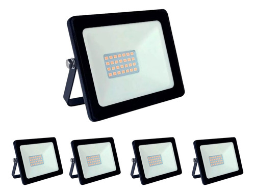 Pack X5 Reflector Proyector Led 20w Luz Blanca Apto Exterior