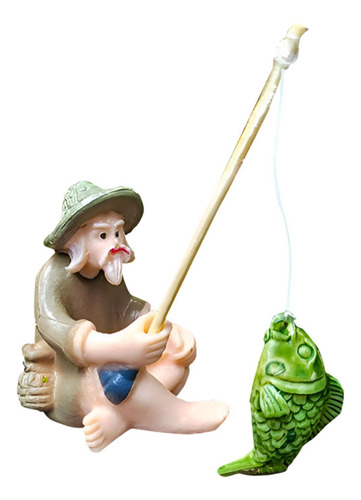 Figura En Miniatura De Pescador, Decoración De Casa De