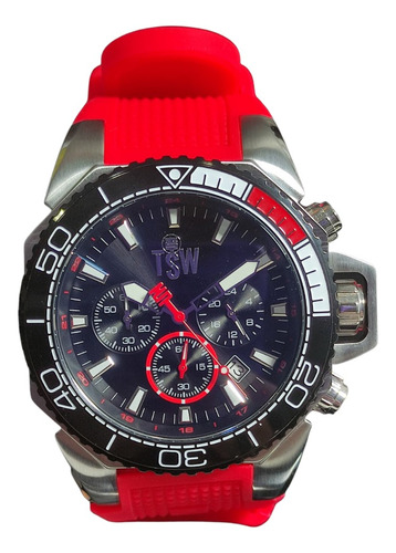 Reloj Technosport Hombre Ts-100-z2 Rojo Color Del Bisel Negro Color Del Fondo Negro