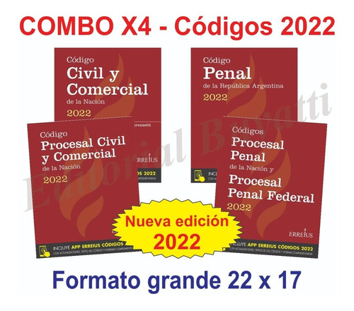 Combo Civil, Penal, Procesal Civil + Penal Federal Ultima Ed