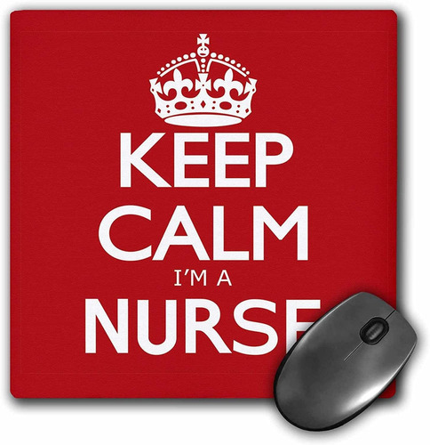 Mouse Pad Rojo Keep Calm Im A Nurse 8 X 8 Pulgadas