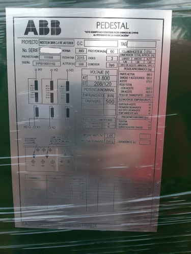 Transformador Desfasador  De 520 Kva En Aceite