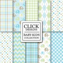 Comprar Kit Imprimible Scrap #02 -  Clk Baby Boy Elephants