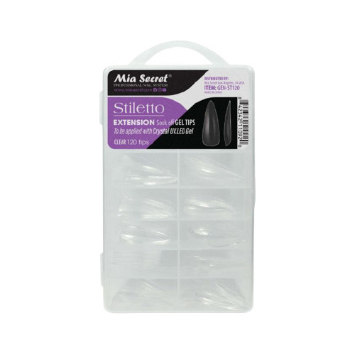 Tips Para Soft Gel/press On Mia Secret Stiletto 120 Unidades