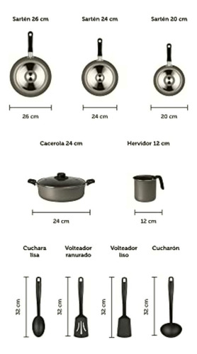Select By Ekco Batería De Cocina De 10 Piezas, Color Gris