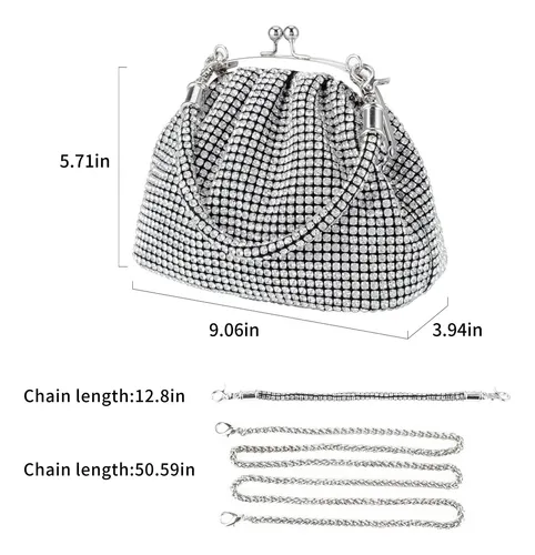Bolso De Mano Con Diamantes De Imitación Gripit Para Mujer N