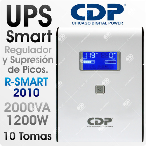 Ups Interactiva Cdp R-smart 2010, 2000va/1200w, 10 Tomas Lcd