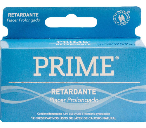 Imagen 1 de 1 de Preservativo De Látex Prime Retardante Climax Control X 12 U